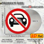 CIFbuy 1pc 2D Flat Aluminum Round Plaque No Vehicles Allowed Sign, 7.87x7.87in Outdoor Traffic Theme Decor For Study Room Hallway, Funn TikTok, TikTok, Self-pickup Logiopics - Image 3