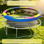 14FT Multi-Color Trampoline Safety Pad – Spring Cover Replacement, No Pole Holes, All Weather, for Family Trampoline Daily Maintenance Only trampoline replacement mat - Image 5
