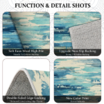 Three-piece kitchen rug set, non-slip and washable, abstract pattern kitchen hallway rug, soft and comfortable, suitable for sinks, floors, entrances, hallways and bathrooms. - Image 7