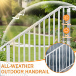 Replace 19939750 Outdoor 4 Level Iron Handrail Matte White - Image 9