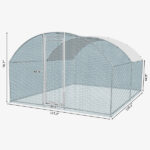 10 x 10 ft Large Metal Chicken Coop, Walk-in Poultry Cage Chicken Hen Run House with Waterproof Cover, Rabbits Cats Dogs Farm Pen for Outdoor Backyard Farm Garden