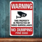 CIFbuy 2D Aluminum Video Surveillance Warning Sign Vintage Decorative Sign (TikTok, temu pick-up service)