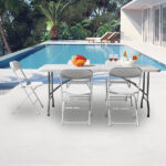6' Folding Table Portable Plastic Indoor Outdoor Picnic Party Dining Camping Tables - Image 59