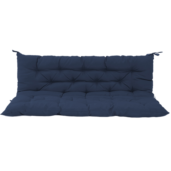 89654965_1 Outdoor Swing Cushions 60 Inch, Waterproof 4" Thick Porch Swing Cushion Replacement with Backrest and Ties, Comfortable 2-3 Seat Pation Swing Pad for Backyard, Garden, Lawn, Outdoor Furniture dark blue - Image 1