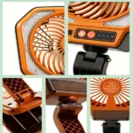 USB Rechargeable Camping Fan Portable Outdoor Foldable 3 Levels Tent Fan W/ LED Light (US Logistics For USPS/DHL/Fedex/UPS. No designated logistics accepted TK/TMEU only For self-pickup - Image 5