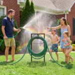 Garden Hose Holder, Water Hose Holder Stand with Storage Basket, Heavy Duty Freestanding Garden Hose Hanger Storage Rack with 4 Spikes for Outside Yard Lawn Farm, Black - Image 11
