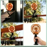 USB Rechargeable Camping Fan Portable Outdoor Foldable 3 Levels Tent Fan W/ LED Light (US Logistics For USPS/DHL/Fedex/UPS. No designated logistics accepted TK/TMEU only For self-pickup - Image 4