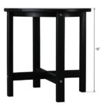 46*46*46cm Single Layer Round HDPE Side Table Black - Image 29