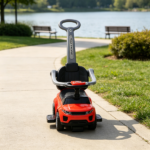 Red Toddler Stroller Sliding Car – 2 in 1 Push Ride On with Horn, Music, Light, for Indoor & Outdoor Play 1-3 Years Old - Image 6