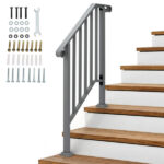 Silver Outdoor 2-Step Iron Handrail - Image 7