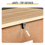 Handle-Free 4-Drawer Storage Cabinet Color-Block Drawer Dresser 23.62*14.96*30.71in Wood-Tone Cabinet Body + White Drawer Fronts - Image 7