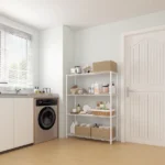 4-Layer Adjustable Shelf Iron Household Shelf without Wheels 35.43*13.78*55.12in White