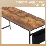 Rotten wood color SG016FD P2 particleboard + iron pipe 160cm cut-off computer desk with non-woven fabric storage - Image 7