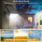 Solar Powered Outdoor Spotlight 32 High Brightness LED 800LM Output, Day Night Auto Switch 3 Brightness Levels Adjustable Panel Two Installation Methods ABS Housing for Yard Patio Path Garage Driveway - Image 4