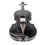 [Do Not Sell on Amazon] GV102 4/4 Solid Wood EQ Violin Case Bow Violin Strings Shoulder Rest Electronic Tuner Connecting Wire Cloth Black - Image 8