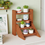 Compact Easy-Assemble Wooden Plant Stand, Succulent Seedling Pot Rack for Window Balcony Desktop - Image 3