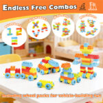 150 PCS Building Blocks Set with Wheels, Learning Toddler Blocks for 3+ Years Old - Image 10