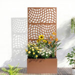 Metal Garden Bed with Trellis, 70 Inch Height Metal Planter Box with Trellis, Garden Box for Climbing Plants Vegetable, Metal Garden Bed with Drainage Holes - Image 9