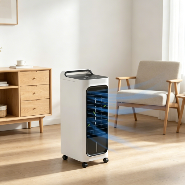 89eb839f-8bf7-4d04-b422-0638ca018deb.png Ice Cooling Room Air Cooler, with Ice Packs, Water Humidifier, Remote, Timer & Oscillating Function - Image 1