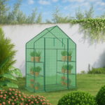 Mini Walk-in Greenhouse with PE Cover, 4-Shelf Indoor Outdoor Plant Gardening Green House for Garden Backyard, 56" x 29" x 77", Green - Image 20