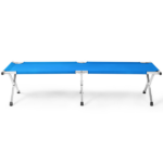 Portable Folding Camping Cot with Carrying Bag Army Blue - Image 2