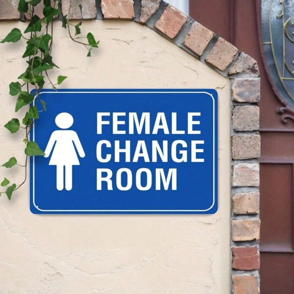 CIFbuy 1pc Vintage Female Change Room 2D Flat Tin, Sign 8x12in Unframed Metal Plaque, Indoor Outdoor Wall Art Decor Gift RoikTok, RoikTok, Self-12ckup Logiopft