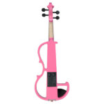 Full Size 4/4 Bunnel Edge Electric Silent Violin with Case Bow Rosin Headphone Connecting Line Pink - Image 12