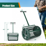 27"×16" Lawn Fertilizer Spreader with Diamond Mesh Clump-Free Garden Compost Spreader - Image 4