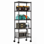 3-Tier Shelving Storage Shelves,Steel Organizer Wire Rack with Wheels,Adjustable Storage Units,23" W x 13" D x 30" H,Black (Shipment from Walmart) - Image 20