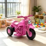Pink 6V Kids 3-Wheel Electric Ride On Motorcycle: Bubble Car with LED Headlight, Music Function for Children Outdoor Play - Image 4