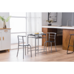Same Code 67657426 PVC Breakfast Table (One Table and Two Chairs) Black - Image 17