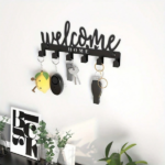 CIFbuy™ Welcome Design 8-Hook Key Holder Black Metal Wall Organizer (TikTok, temu pick-up service) - Image 4