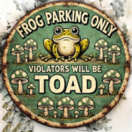 CIFbuy pc Funny Frog Parking Sign, "Frog Parking Only" & " "Frog, Only" & "Frog Turns to Toad When Parking TikTok, Temu Self-pickup Logikiics - Image 2