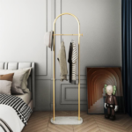 Clothing Rack, Golden Metal Freestanding Heavy Duty Clothes Rack with Marble Base, Multipurpose Garment Hanger for Bedroom, Hat, Scarf, Jacket - Image 4