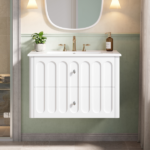 30" Modern Floating Bathroom Vanity with Oval Knobs & Round Edge, Soft-Close Drawer Slides, Bathroom Cabinet with Ceramic Sink - Image 14