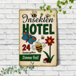 CIFbuy 1pc Retro Insect Hotel Tin Sign, Vintage Cartoon Bug Butterfly Bee Metal Wall Art, Nostalgic 2D Flat Decorative Sign 20cm TikTok, TikTok, m Self-pickup Logiopics - Image 8
