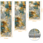 Three-piece kitchen rug set, non-slip and washable, abstract pattern kitchen hallway rug, soft and comfortable, suitable for sinks, floors, entrances, hallways and bathrooms. - Image 4