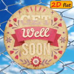 CIFbuy 1pc Get Well Soon Gift, " Round Aluminum" Aluminum Wall Plaque, Plaque, Pink & Beige Floral & Hearts Design TikTok, Temu Self-pickup Logisiics - Image 8