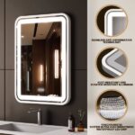 Bathroom Vanity Mirror with Light for Wall Smart LED 32×24 Frame Makeup Mirror for Over Sink Dimmable 3 Colors Temperature[Unable ship on weekends, TK/TEMU only for pickup, only TX10643 warehouse supports GOFO] - Image 2
