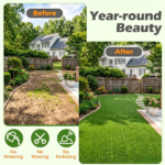 10 x 6.5 ft Green PP Artificial Turf Roll 0.3 " , Weather & Fade Resistant Low Grass Carpet for Pets, Kids Playground, Balcony and Commercial Use - Image 5