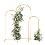 (5.9ft+4.9ft+3.9ft) Three-Piece Set Wedding Arc Top Iron Art Wedding Iron Arch Gold - Image 2