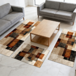 Three-piece kitchen rug set, non-slip and washable, abstract pattern kitchen hallway rug, soft and comfortable, suitable for sinks, floors, entrances, hallways and bathrooms. - Image 8