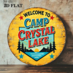 CIFbuy 1pc Vintage Camp Crystal Lake Sign 8x8in Round Metal Plaque, "Round Metal" Plaque, Welcome Wall Decor for Game Room Bar Garage TikTok, ikTok, temu Self-pickup Logiraics - Image 9