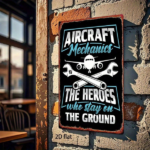 CIFbuy Aircraft Mechanic Metal Sign 8x12 Inch Vintage 2D" Flat Square Wall Art, Plaque For Home Bar Garage Club Restaurant VintagikTok, VintagikTok, t Self-pickup Logiopics - Image 4