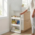 3-Tier Rolling Cart for Kitchens and Laundry Rooms (White) - Image 4