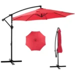10 FT 3-Layer Solar Patio Umbrella, 32 LED Lights Market Umbrella with Adjustable Tilt, 8-Rib Outdoor Sunshade for Backyard, Deck and Poolside Red (Shipment from Walmart) - Image 22