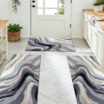 Three-piece kitchen rug set, non-slip and washable, abstract pattern kitchen hallway rug, soft and comfortable, suitable for sinks, floors, entrances, hallways and bathrooms. - Image 8