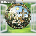 CIFbuy Easter Bunny Sun Catcher Window Hanging Acrylic Bohemian Porch Decoration Gift (TikTok, temu pick-up service)