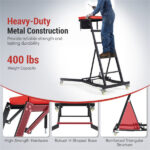 400 LBS Capacity Heavy Duty Topside Creeper with 4-Level Height Adjustable, Foldable Automotive Engine Creeper - Image 7