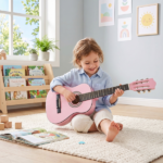 Light pink 30-inch Round Acoustic Guitar with Picks, Strings, Capo, Case, Tuner, and Strap - Image 11